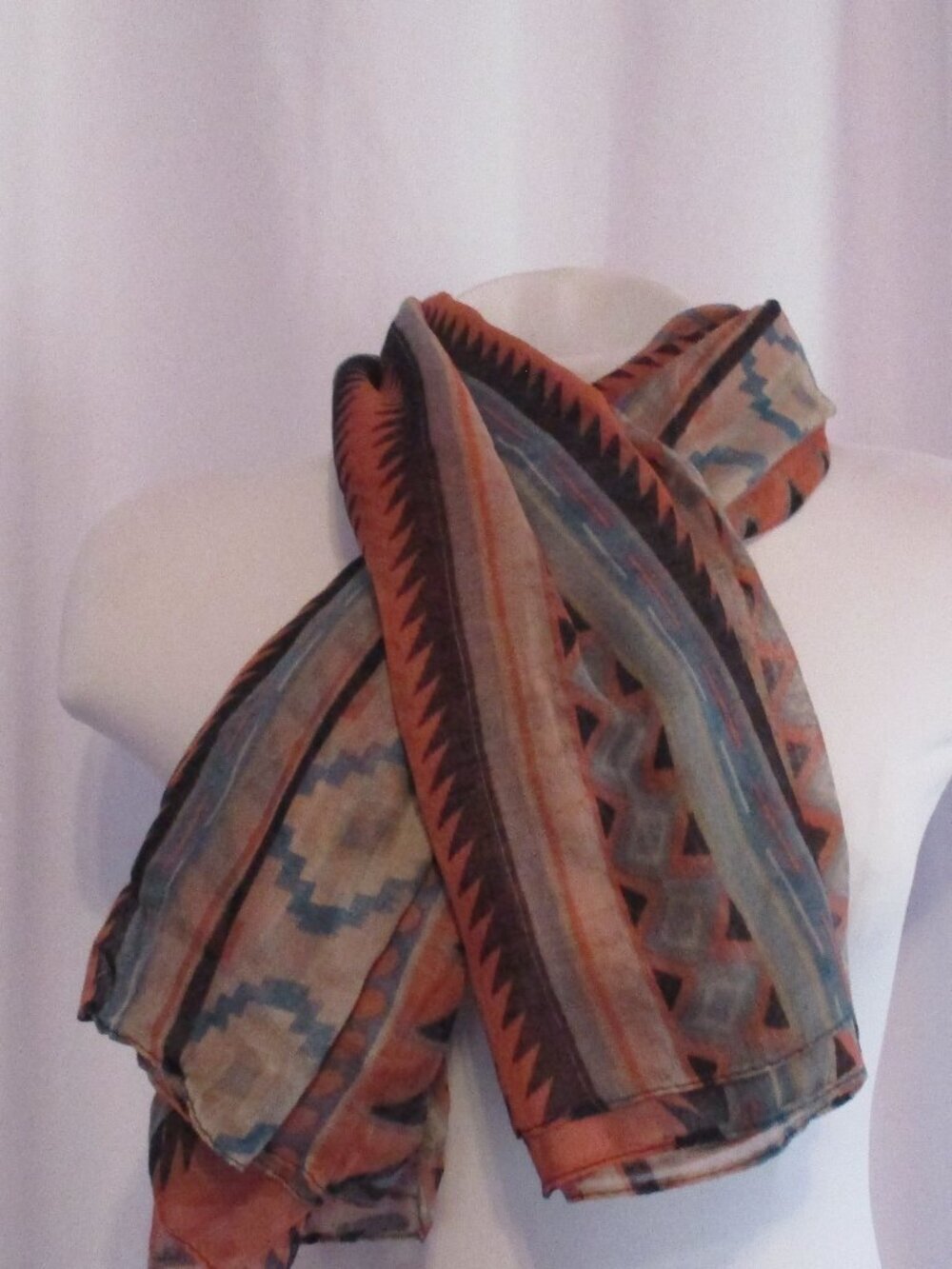 Bohemian Pattern Scarf Vibrant Vertical Stripes 74" x 41"